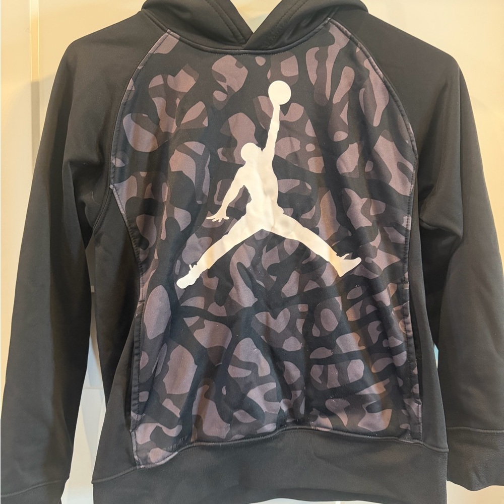 Black and Gray Hoodie with Jumpman Logo